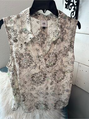 Cabi Firework Top -Ivory and Black